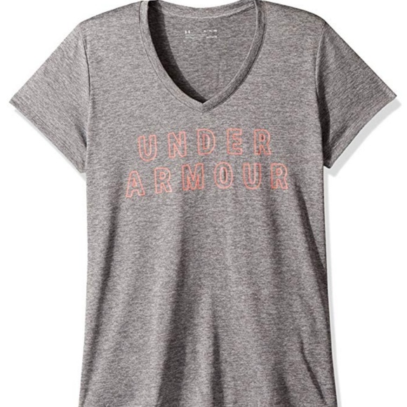 Under Armour Tops - Under Armour Short Sleeve V Neck Workout Top Gray